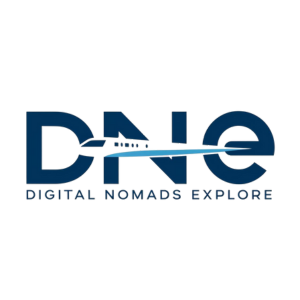 site logo DNE with airplane
