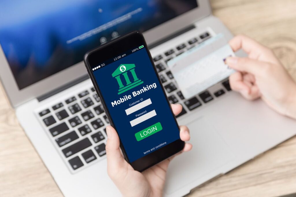 online banking app on cell